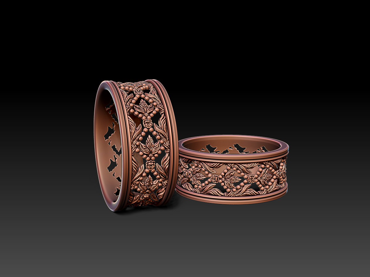 Sculptural Jewellery. Jewelry 3D Rendering.